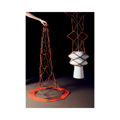 Stelle Filanti for Venini, blown glass, leather structure, 2013. Photo: ©atelier oï
